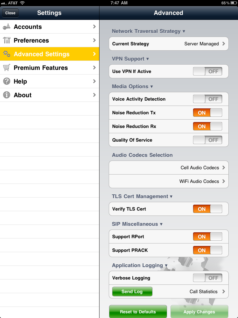Bria SIP client setup
