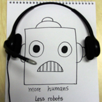 Call center headset cartoon