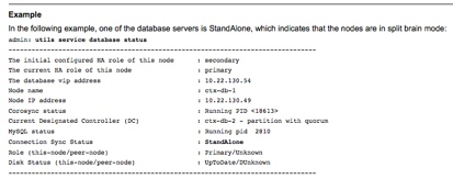 High availability server command output