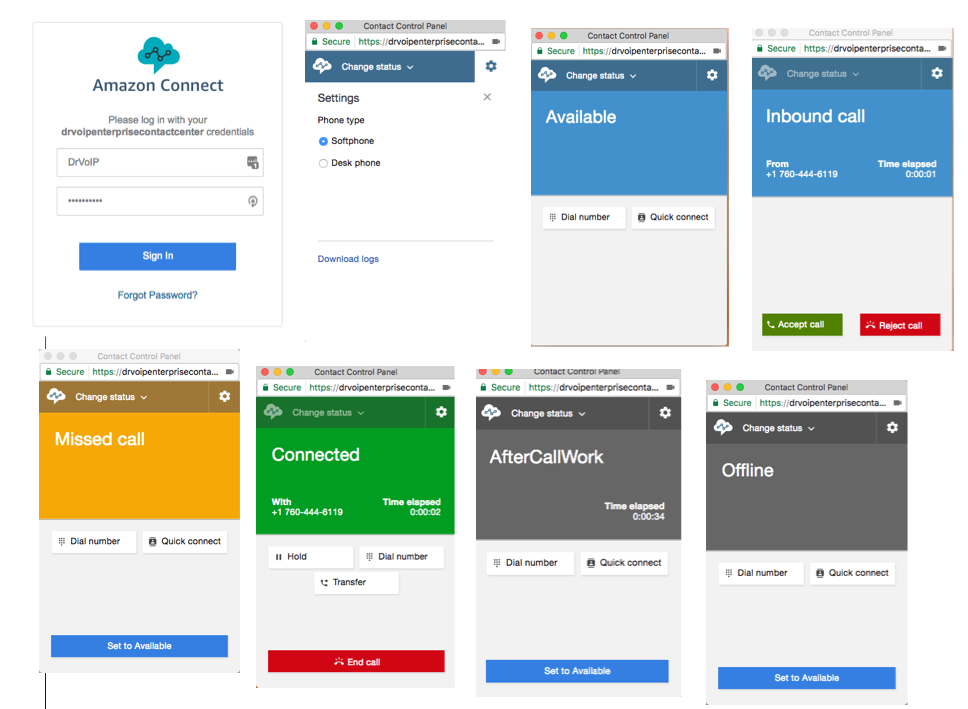 Amazon Connect agent workspace examples