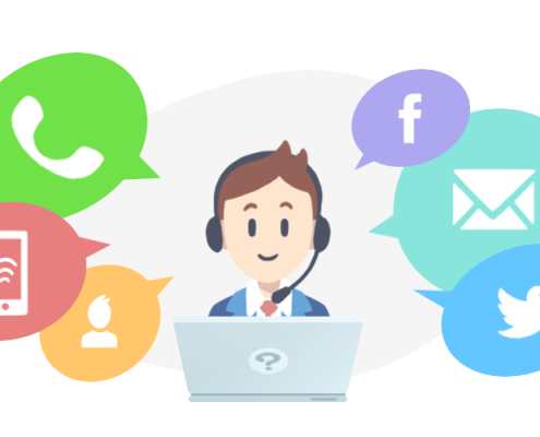 Contact center customer channels illustration