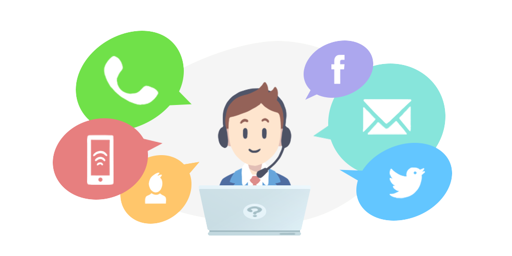 Contact center customer channels illustration