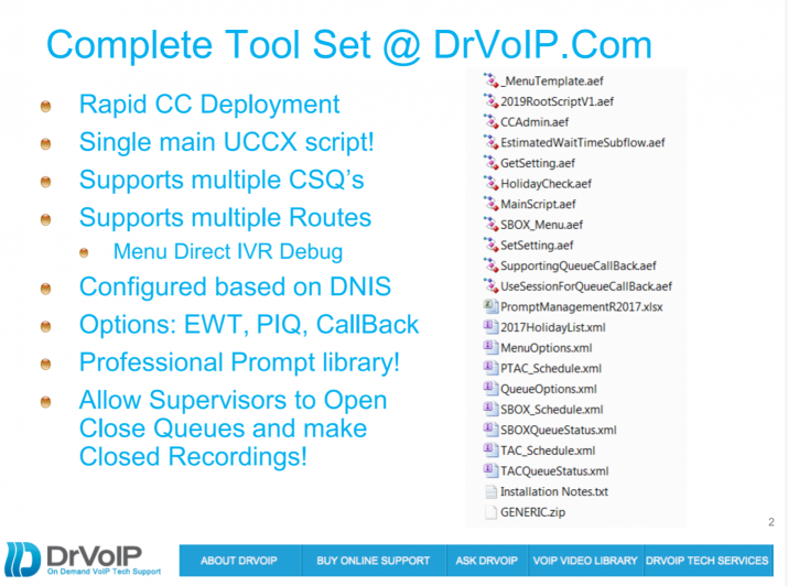 DrVoIP contact center toolkit feature list