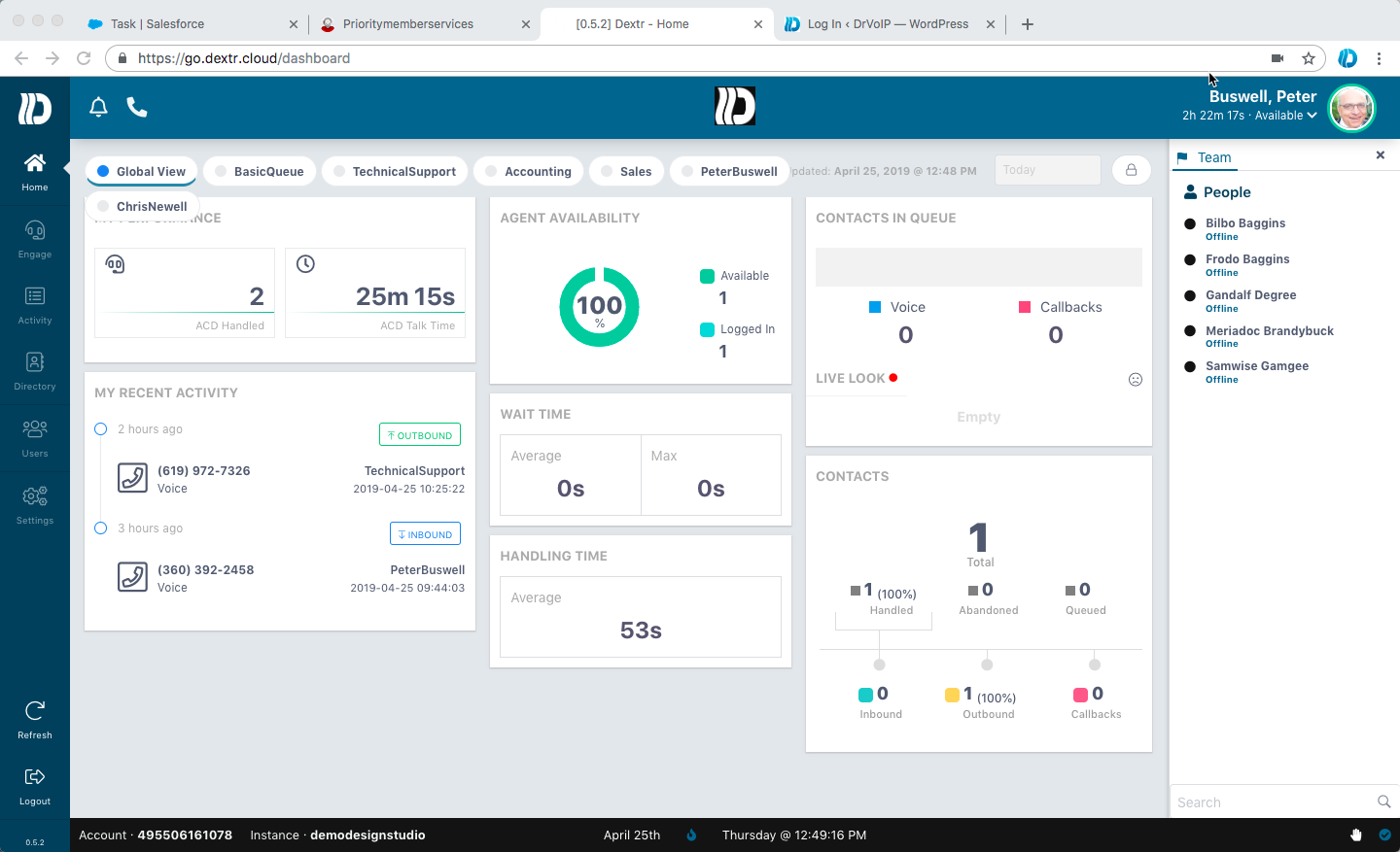 Dextr agent dashboard