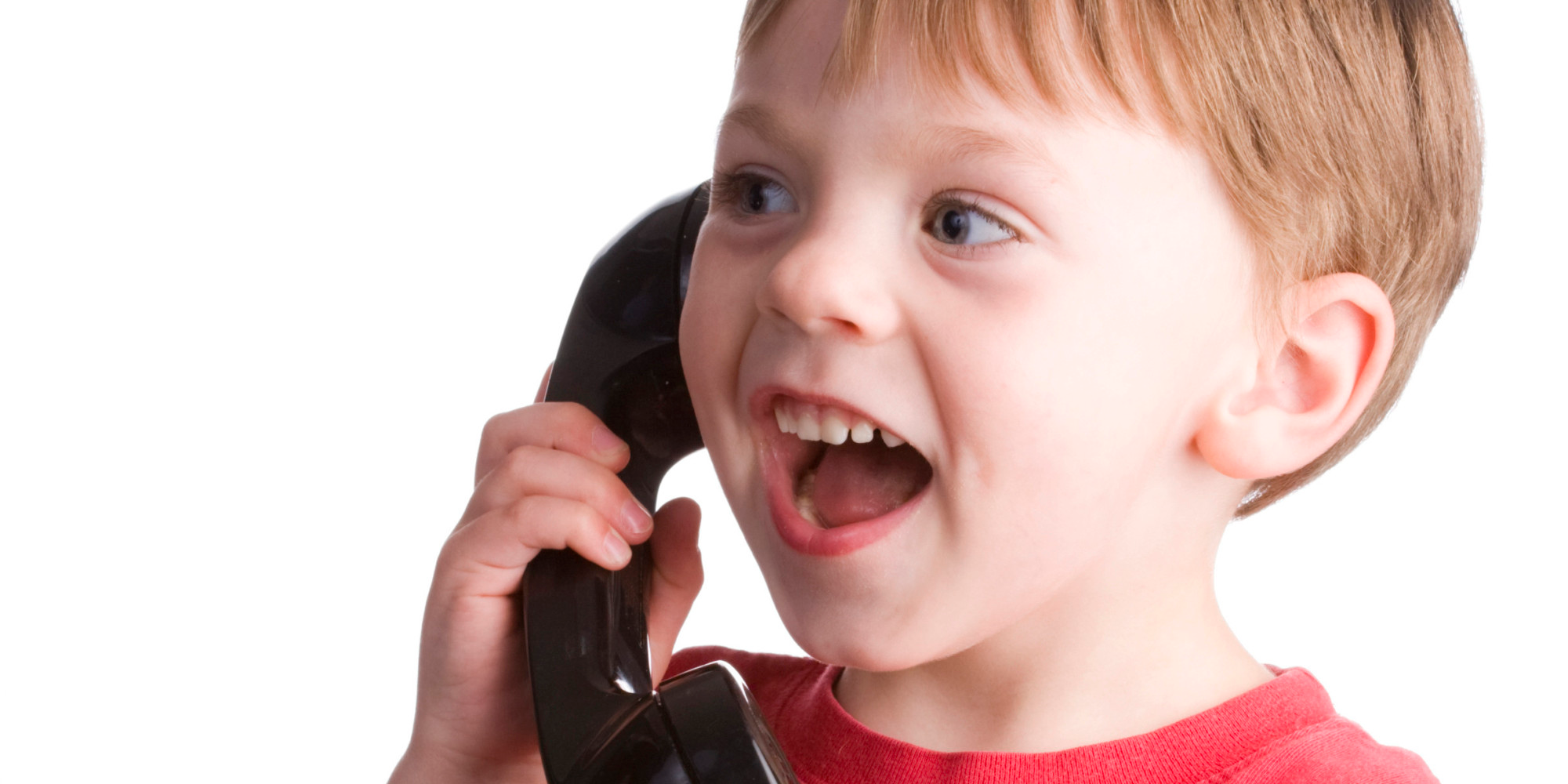 Child using a telephone