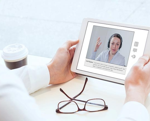 Video call center consultation photograph