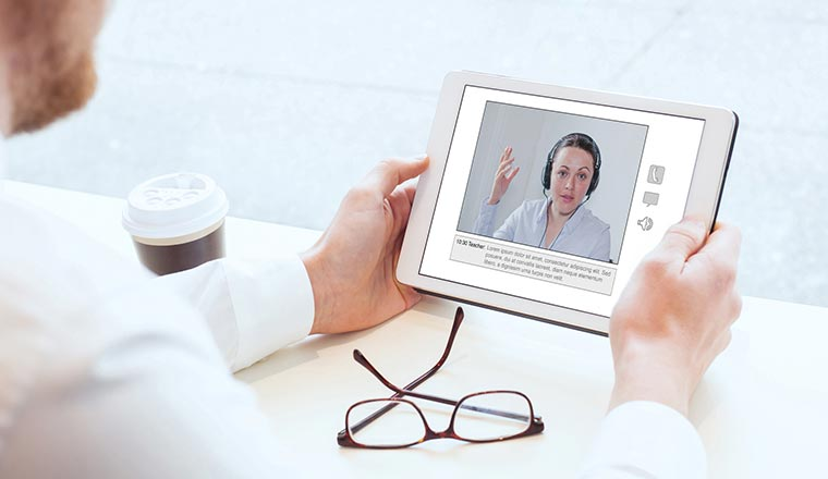 Video call center consultation photograph
