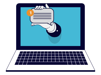 Contact message laptop illustration