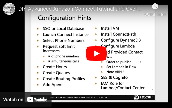 Amazon Connect configuration tutorial video preview