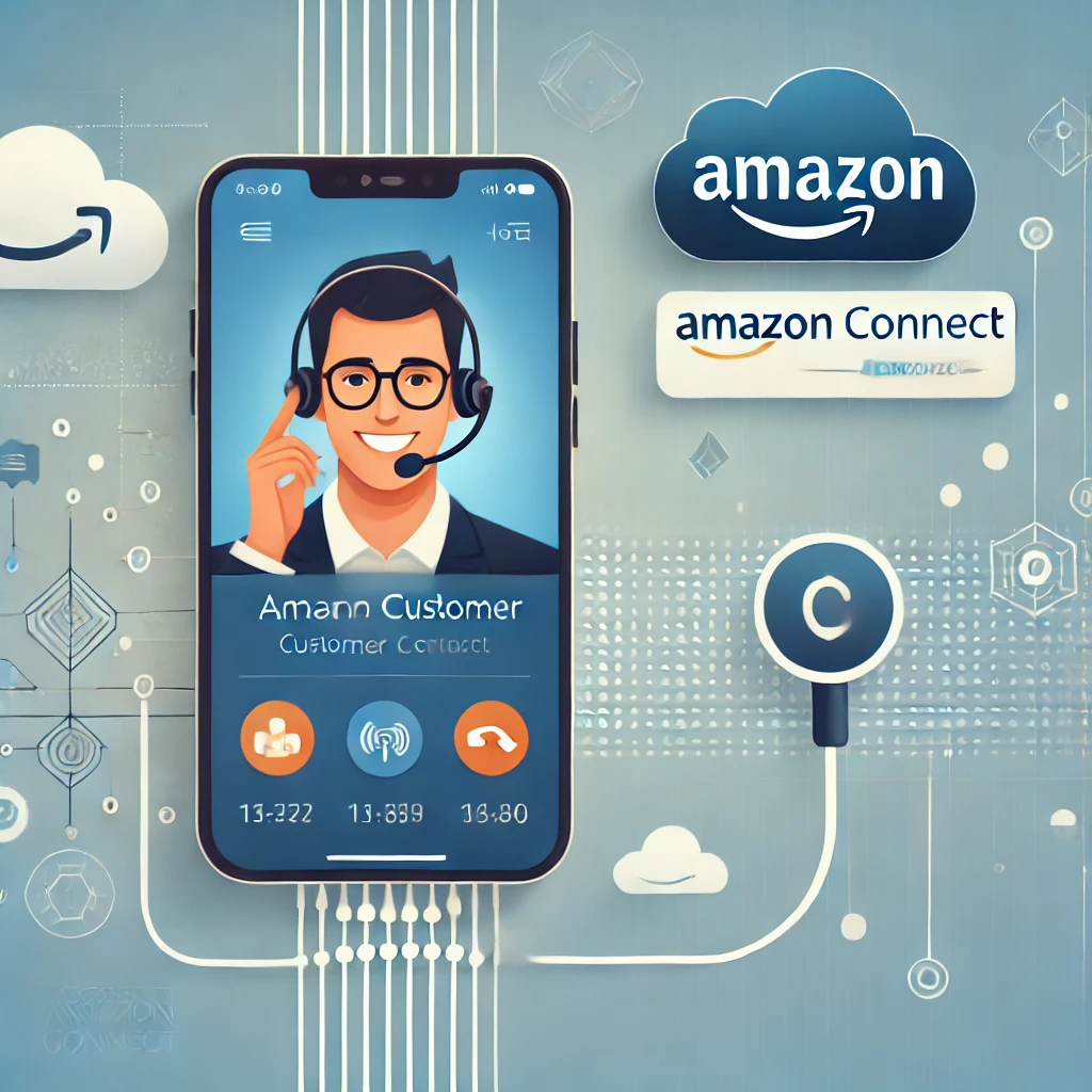 Amazon Connect direct dial smartphone illustration