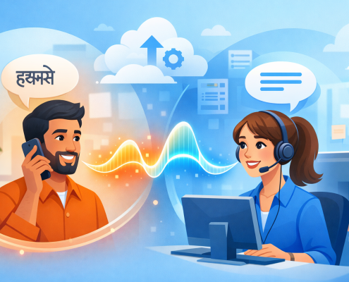 Conversational AI contact center illustration