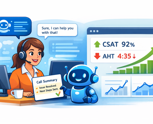 AI contact center modernization illustration