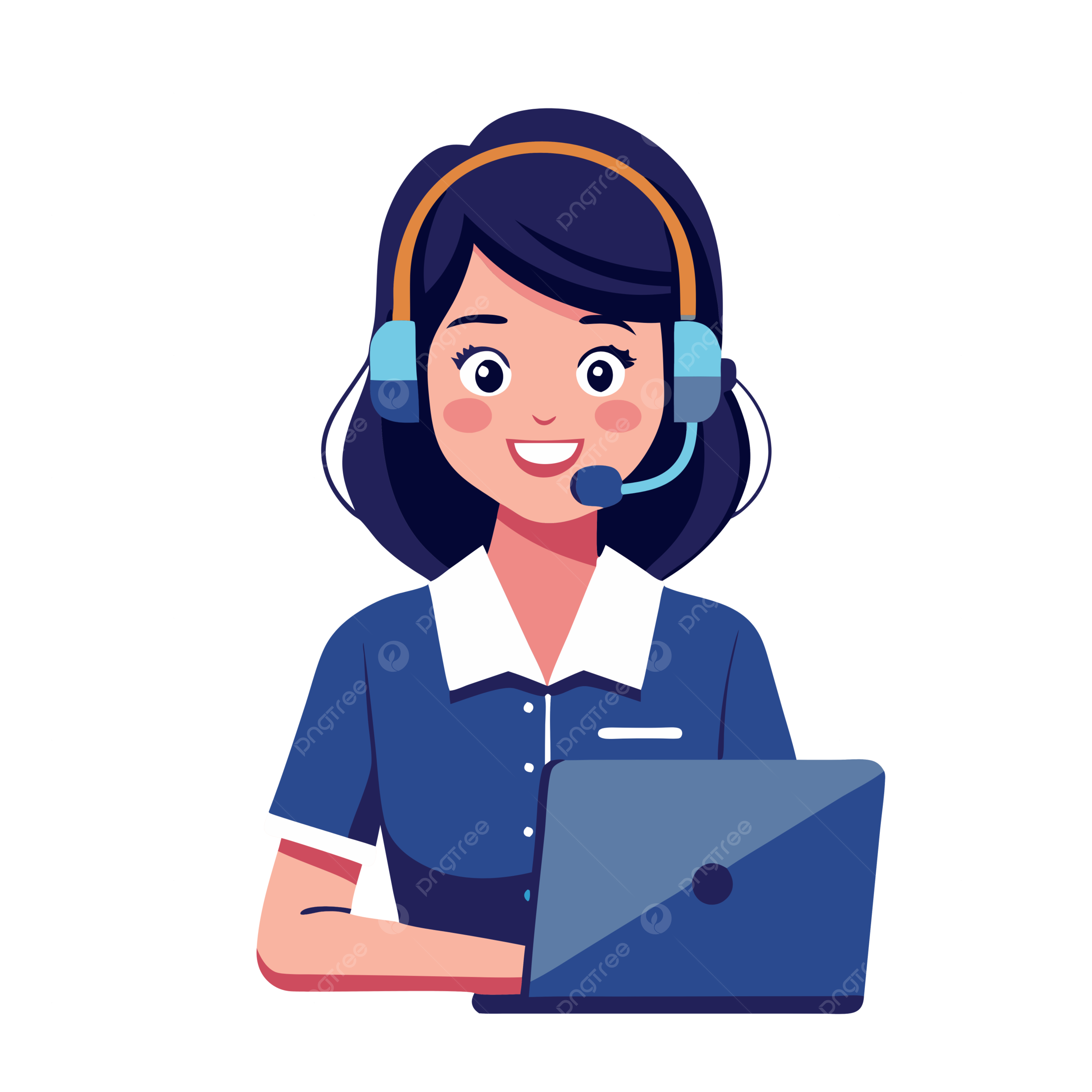 AI customer service agent illustration