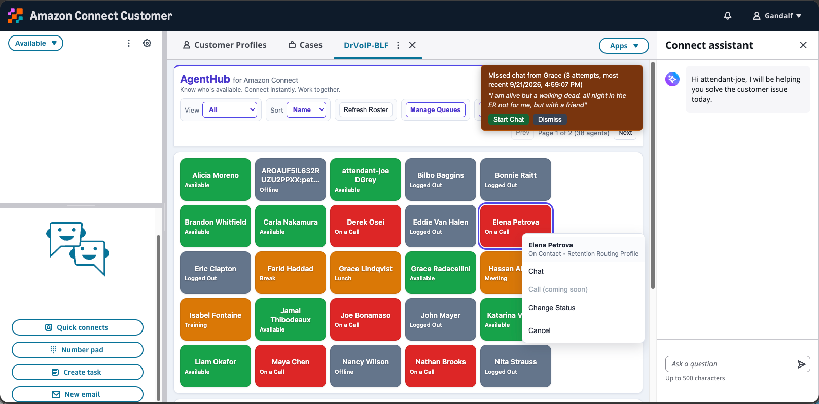 AgentHub team dashboard demonstration