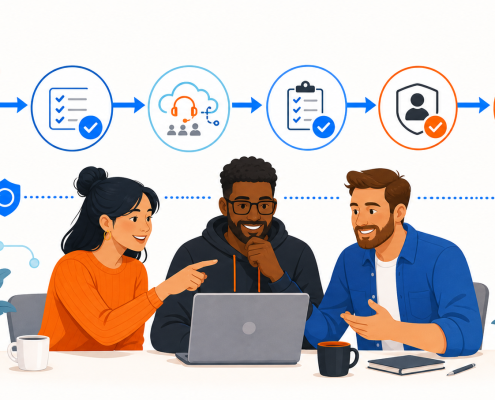 Amazon Connect CI CD team workflow illustration