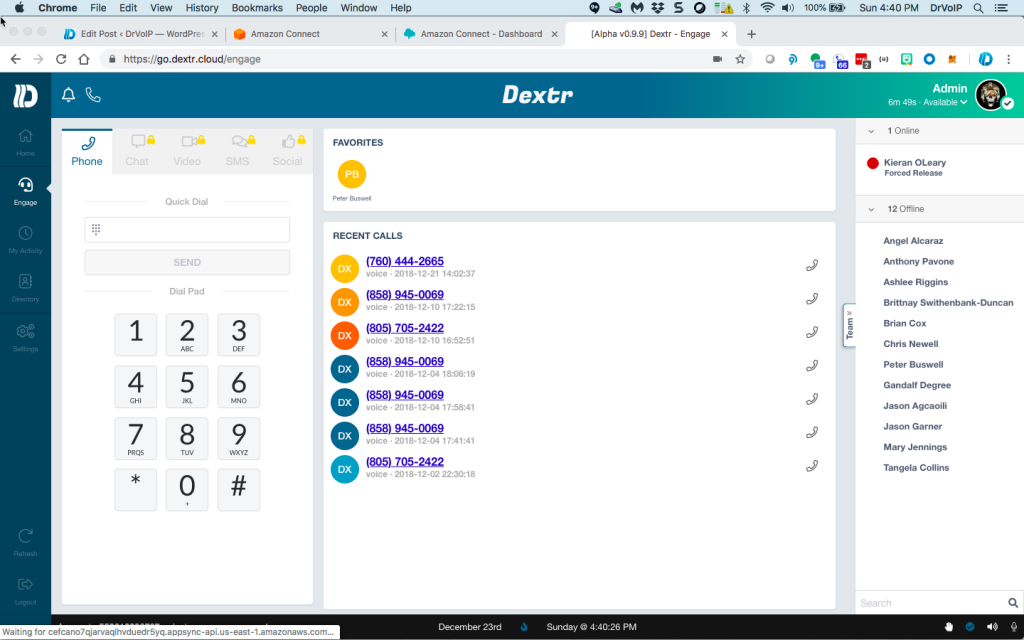 Dextr engagement dashboard