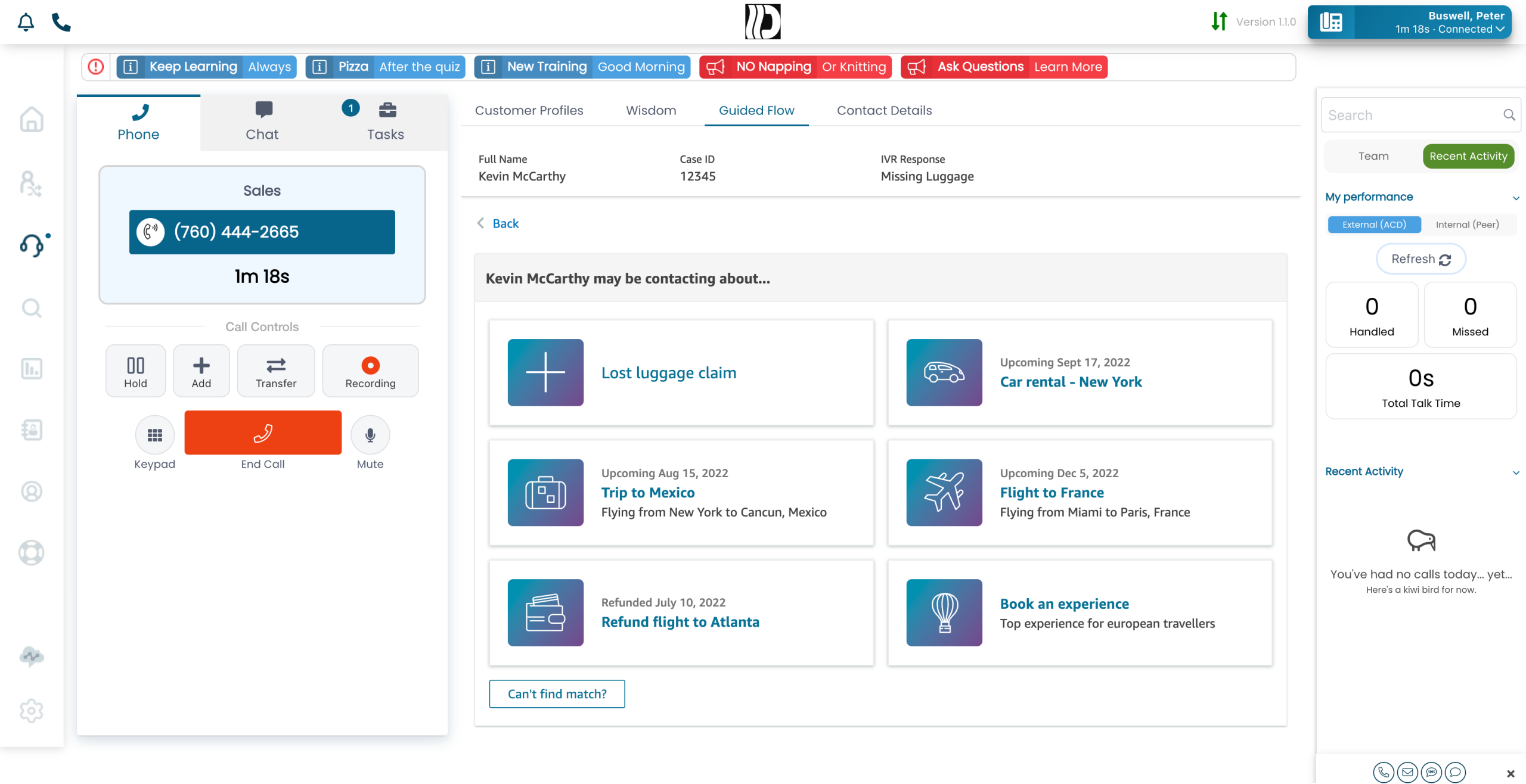 Dextr Flex agent dashboard screenshot
