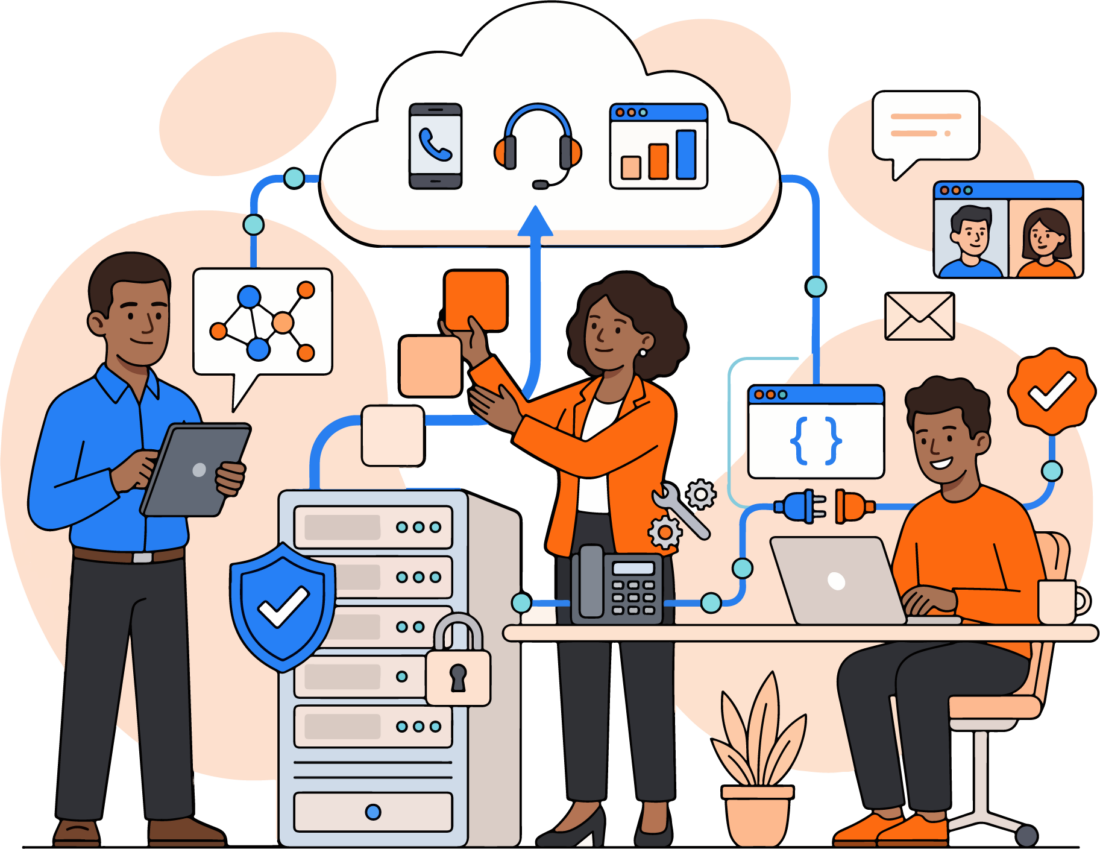 Network, security, and software engineering connected to cloud services